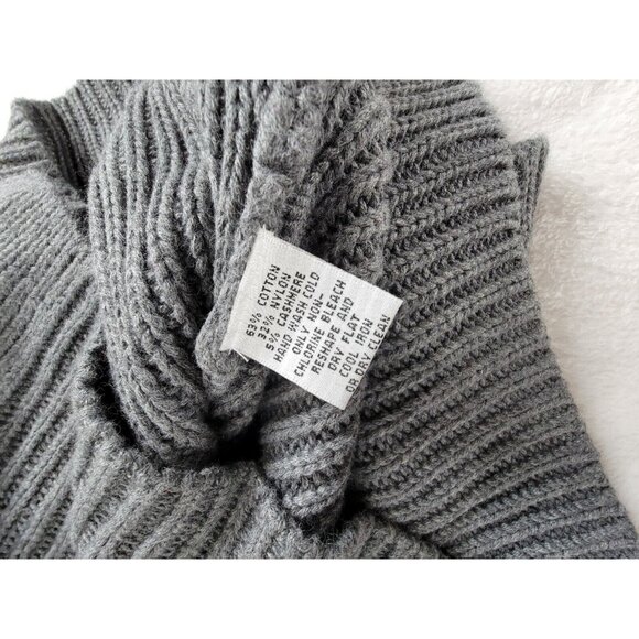 Talbots Women’s Knit Cardigan Sweater Small Gray Cotton Cashmere Blend Toggle - Picture 4 of 7